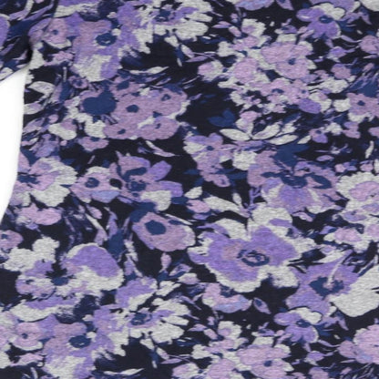 m&S Womens Purple Floral  A-Line  Size 8