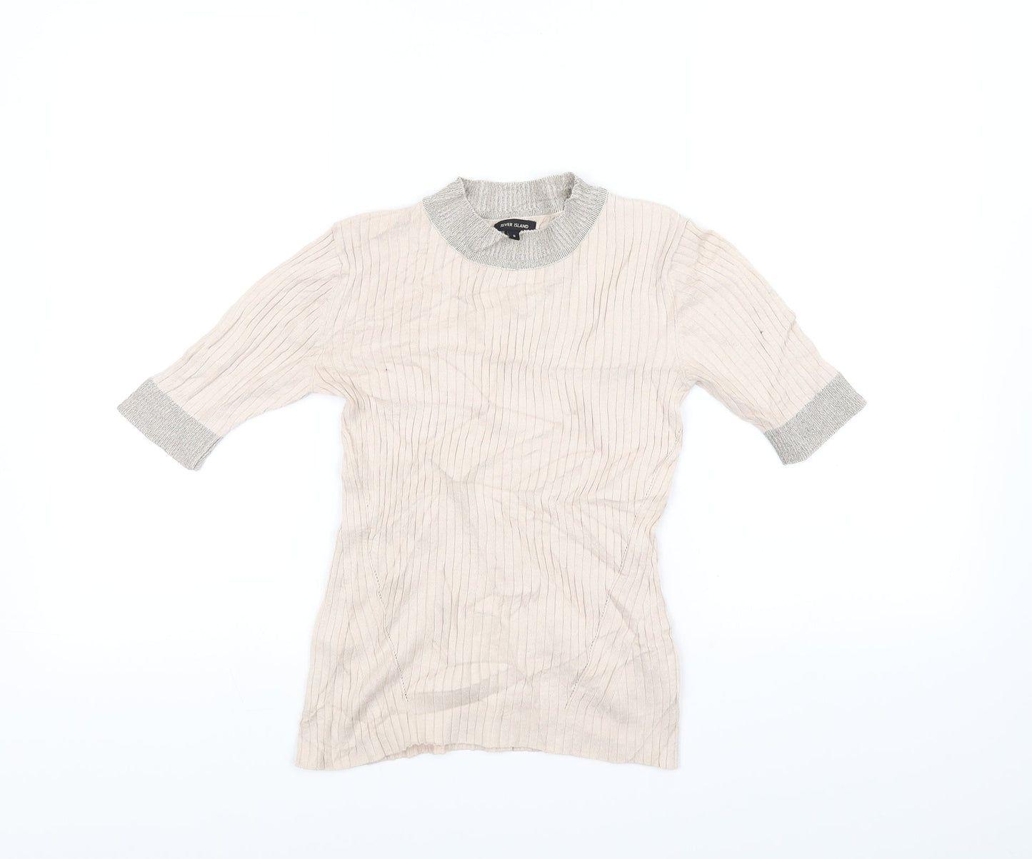 Womens UK Size 8 River island Pink Basic T-Shirt