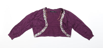 Zingara Womens Purple   Cardigan Jumper Size 14  - sequin