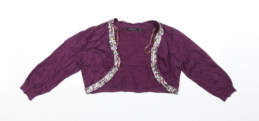 Zingara Womens Purple   Cardigan Jumper Size 14  - sequin