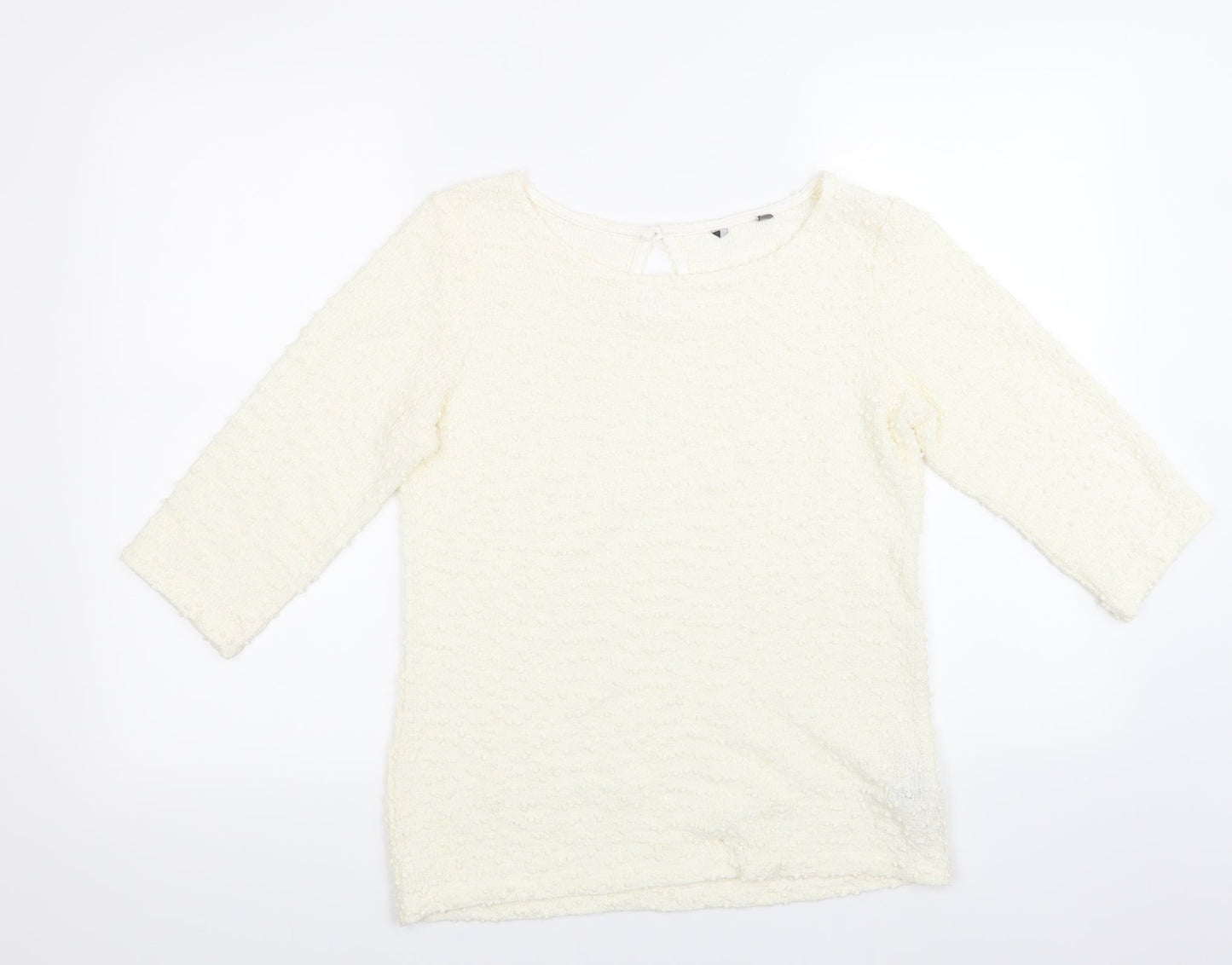 Womens UK Size 12 Limited Edition White Basic Blouse