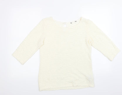 Womens UK Size 12 Limited Edition White Basic Blouse