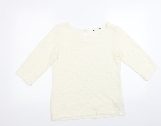 Womens UK Size 12 Limited Edition White Basic Blouse