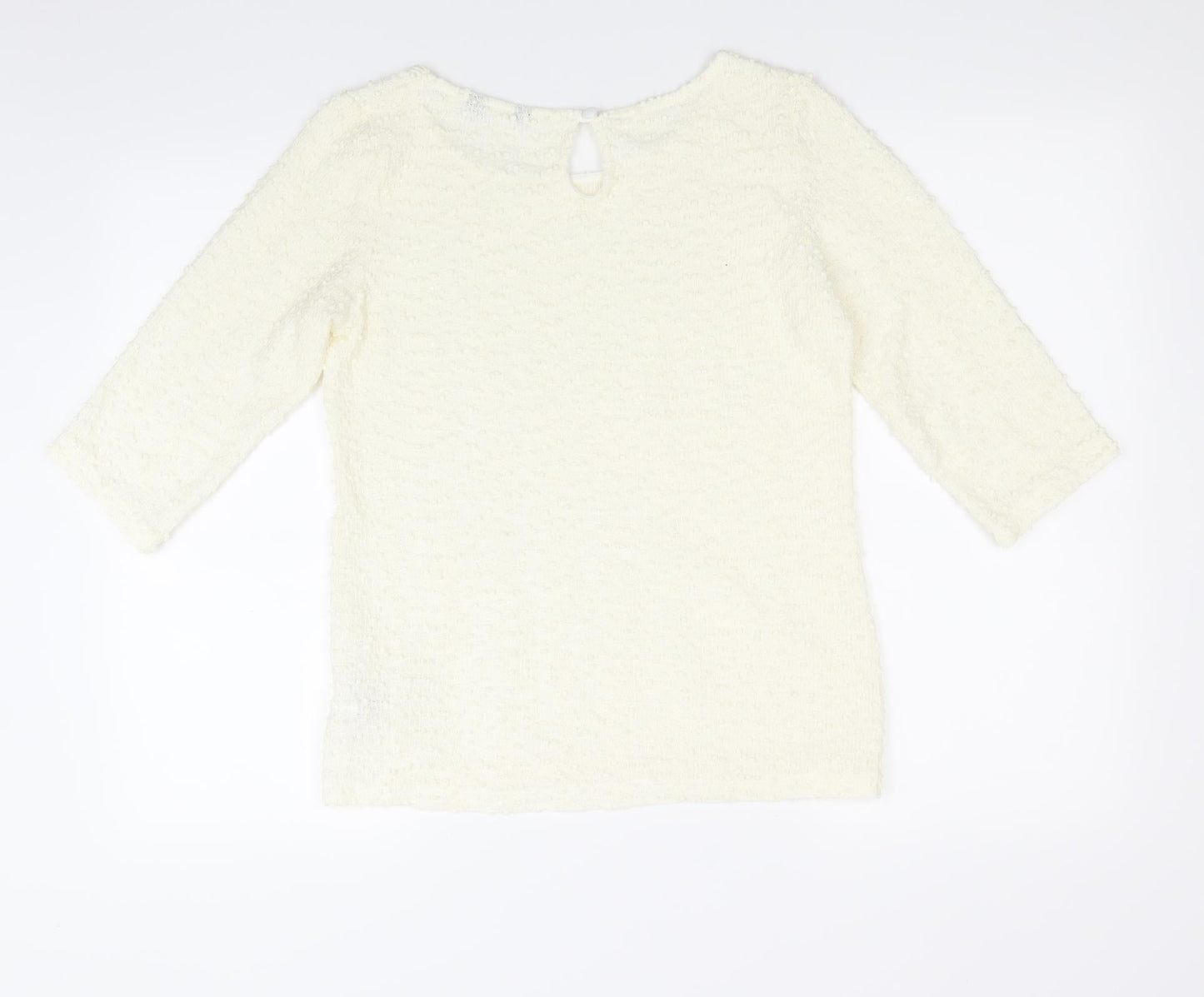 Womens UK Size 12 Limited Edition White Basic Blouse