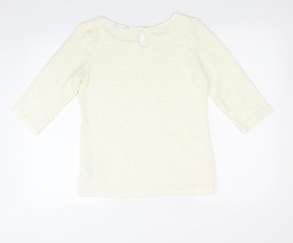 Womens UK Size 12 Limited Edition White Basic Blouse