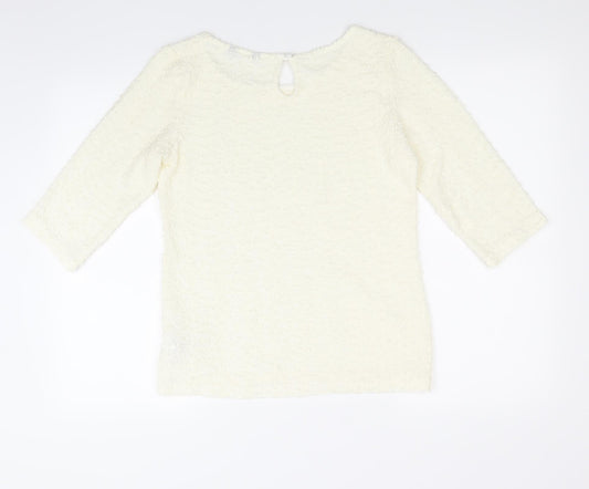 Womens UK Size 12 Limited Edition White Basic Blouse