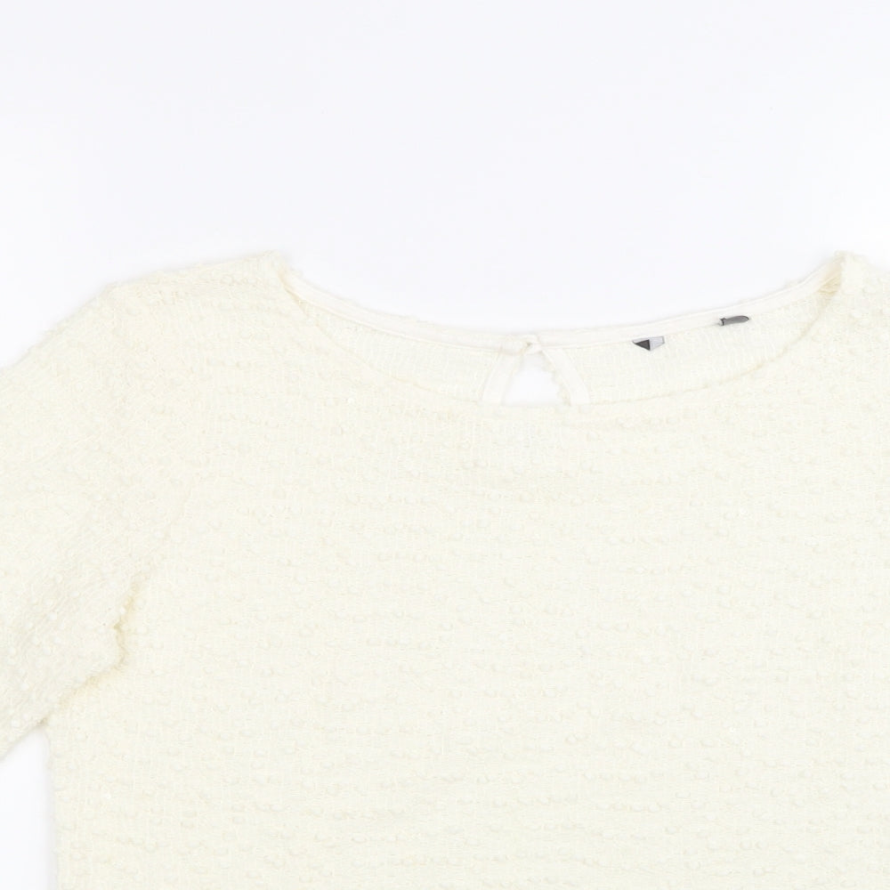 Womens UK Size 12 Limited Edition White Basic Blouse