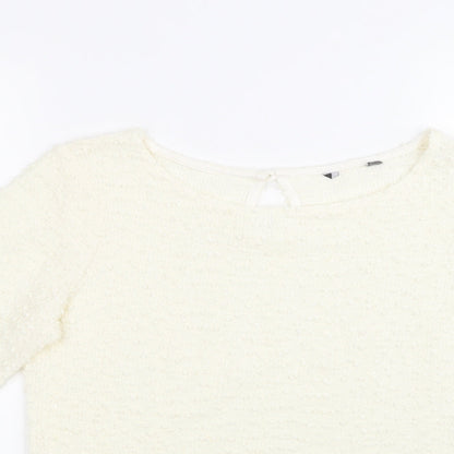 Womens UK Size 12 Limited Edition White Basic Blouse