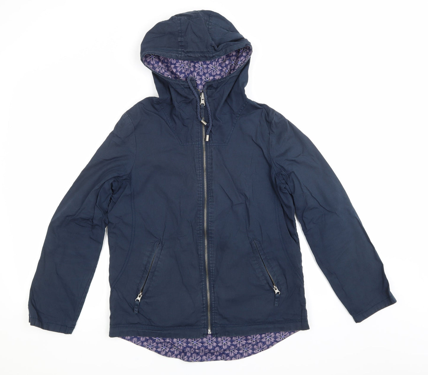 Womens UK Size S Preworn Blue Windbreaker Coat