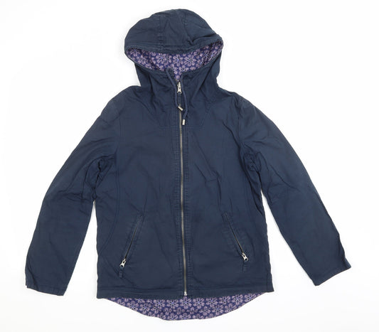 Womens UK Size S Preworn Blue Windbreaker Coat
