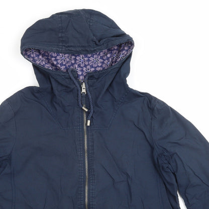 Womens UK Size S Preworn Blue Windbreaker Coat