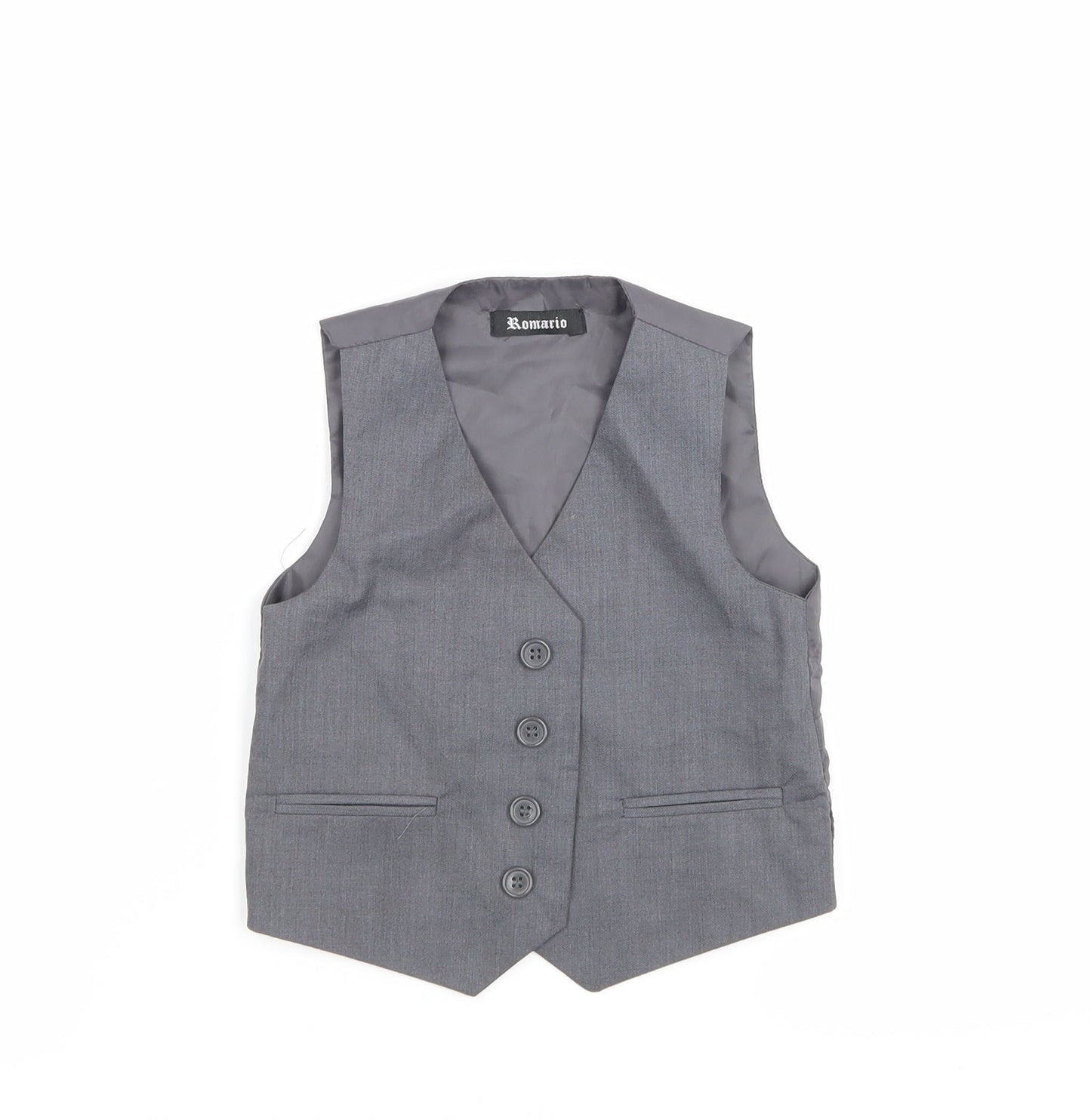 Romaario Boys Grey   Overcoat Waistcoat Size 3 Years
