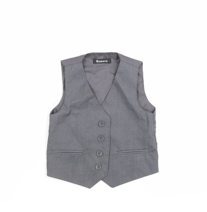 Romaario Boys Grey   Overcoat Waistcoat Size 3 Years