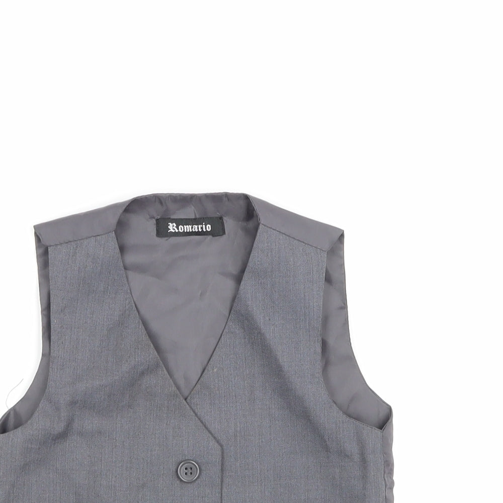 Romaario Boys Grey   Overcoat Waistcoat Size 3 Years