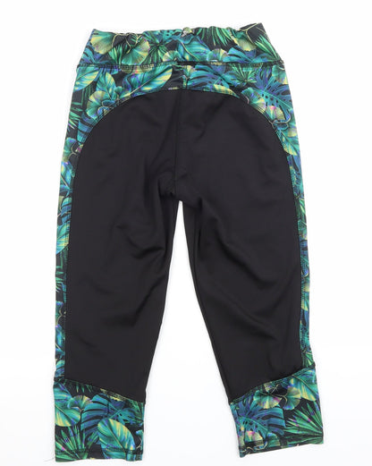 Active Womens Black Floral  Athletic Shorts Size 10