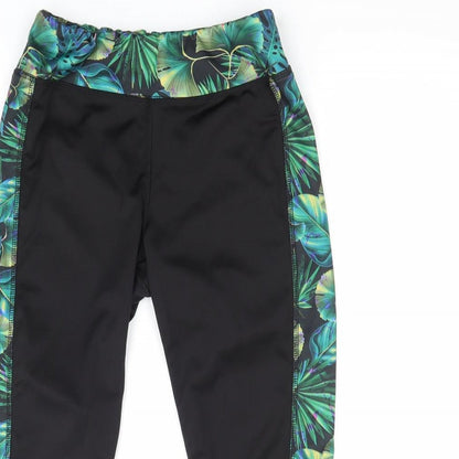 Active Womens Black Floral  Athletic Shorts Size 10