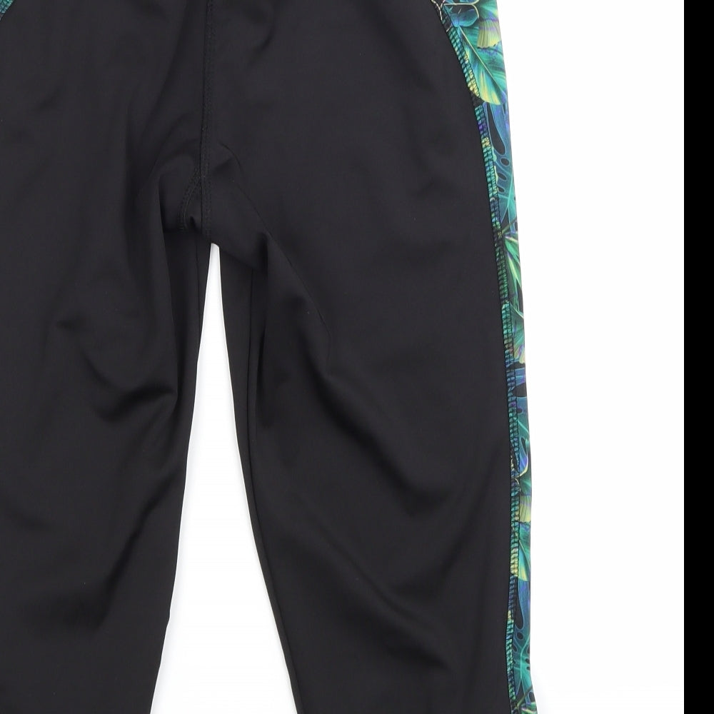 Active Womens Black Floral  Athletic Shorts Size 10