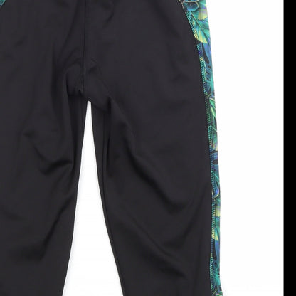 Active Womens Black Floral  Athletic Shorts Size 10