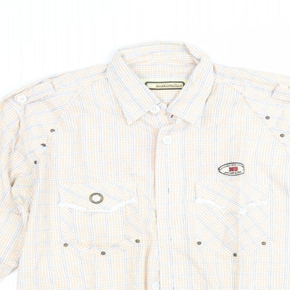 Mens UK Size XL Never Nine Beige  Button-Up Long Sleeve Casual Shirt