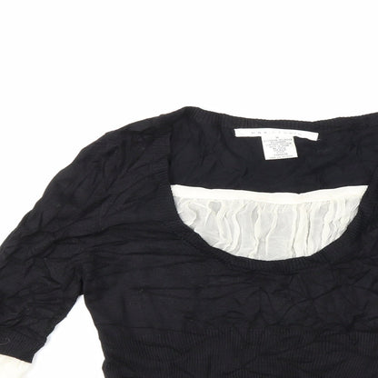 Max Studio Womens Black  Knit Pullover Jumper Size M