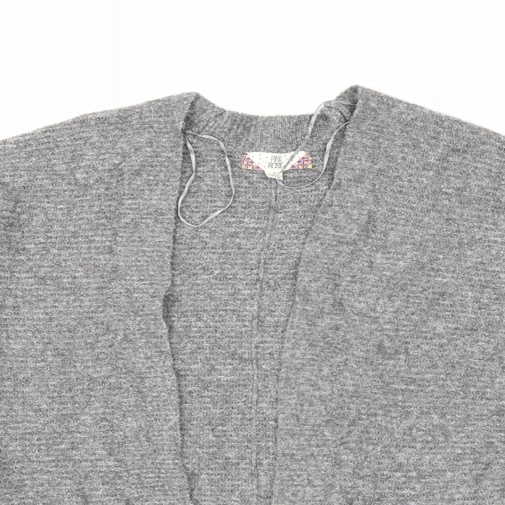 Pink Rose Womens Grey  Knit Cardigan Jumper Size S