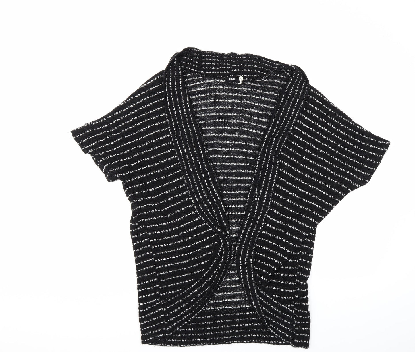 Urban Outfitters Womens Black Striped Knit Cardigan Jumper Size L