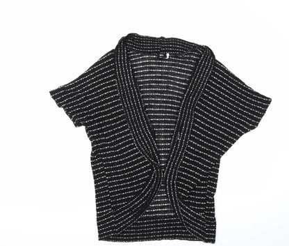 Urban Outfitters Womens Black Striped Knit Cardigan Jumper Size L