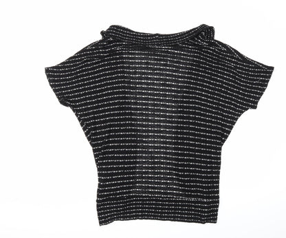Urban Outfitters Womens Black Striped Knit Cardigan Jumper Size L