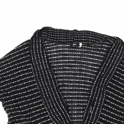 Urban Outfitters Womens Black Striped Knit Cardigan Jumper Size L