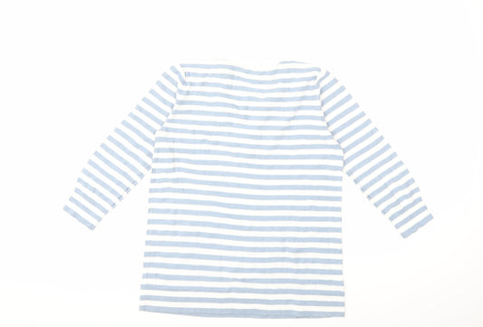 LOFT Womens Blue Striped Knit Pullover Jumper Size M