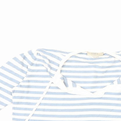 LOFT Womens Blue Striped Knit Pullover Jumper Size M