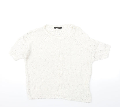 George Womens White  Knit Pullover Jumper Size 12