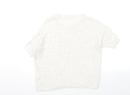 George Womens White  Knit Pullover Jumper Size 12