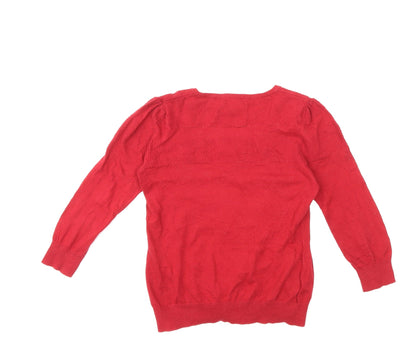 NEXT Womens Red  Knit Cardigan Jumper Size 12