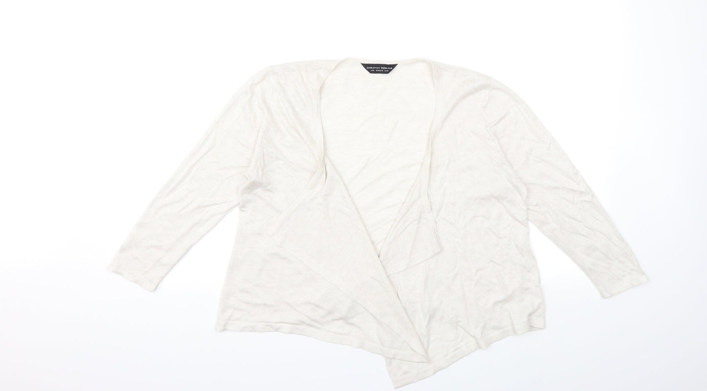 Dorothy Perkins Womens Ivory  Knit Cardigan Jumper Size 12