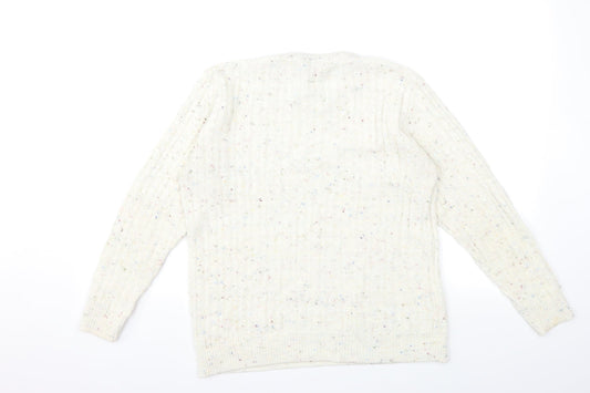 ME Womens Beige  Knit Pullover Jumper Size L