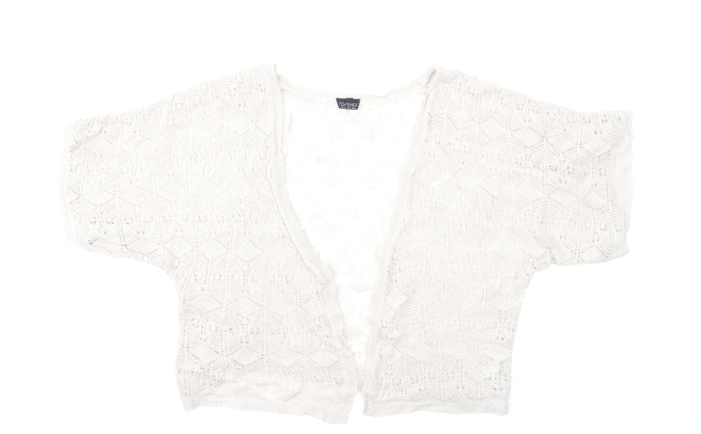 Topshop Womens Beige  Knit Cardigan Jumper Size 14