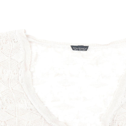 Topshop Womens Beige  Knit Cardigan Jumper Size 14