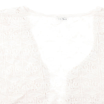 Topshop Womens Beige  Knit Cardigan Jumper Size 14