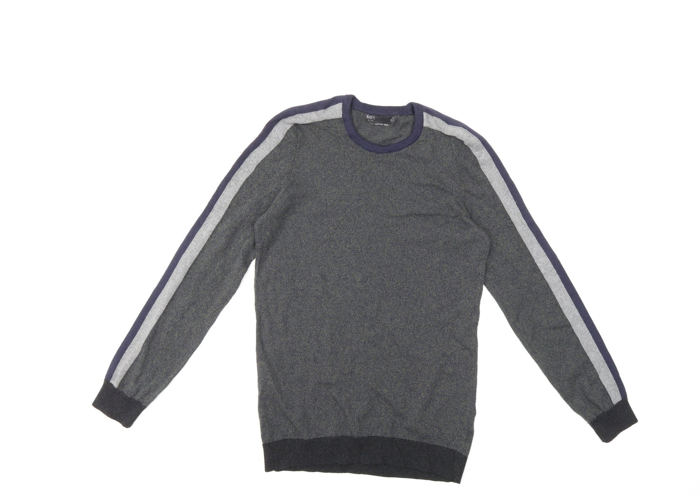 Marks and Spencer Mens Grey  Knit Pullover Jumper Size XS