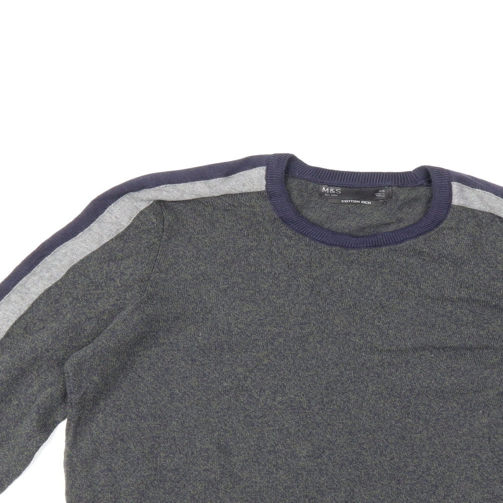 Marks and Spencer Mens Grey  Knit Pullover Jumper Size XS