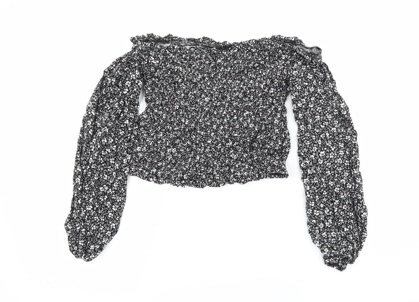 Womens UK Size 8 New Look Black Basic Blouse