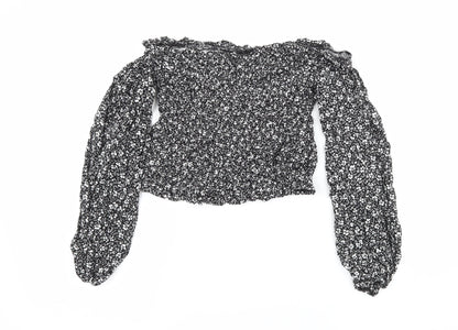 Womens UK Size 8 New Look Black Basic Blouse