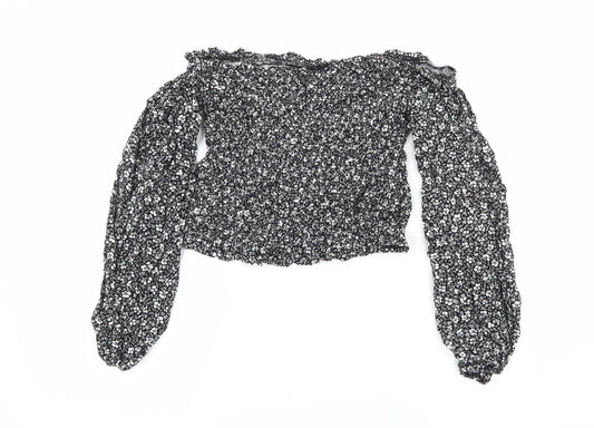 Womens UK Size 8 New Look Black Basic Blouse