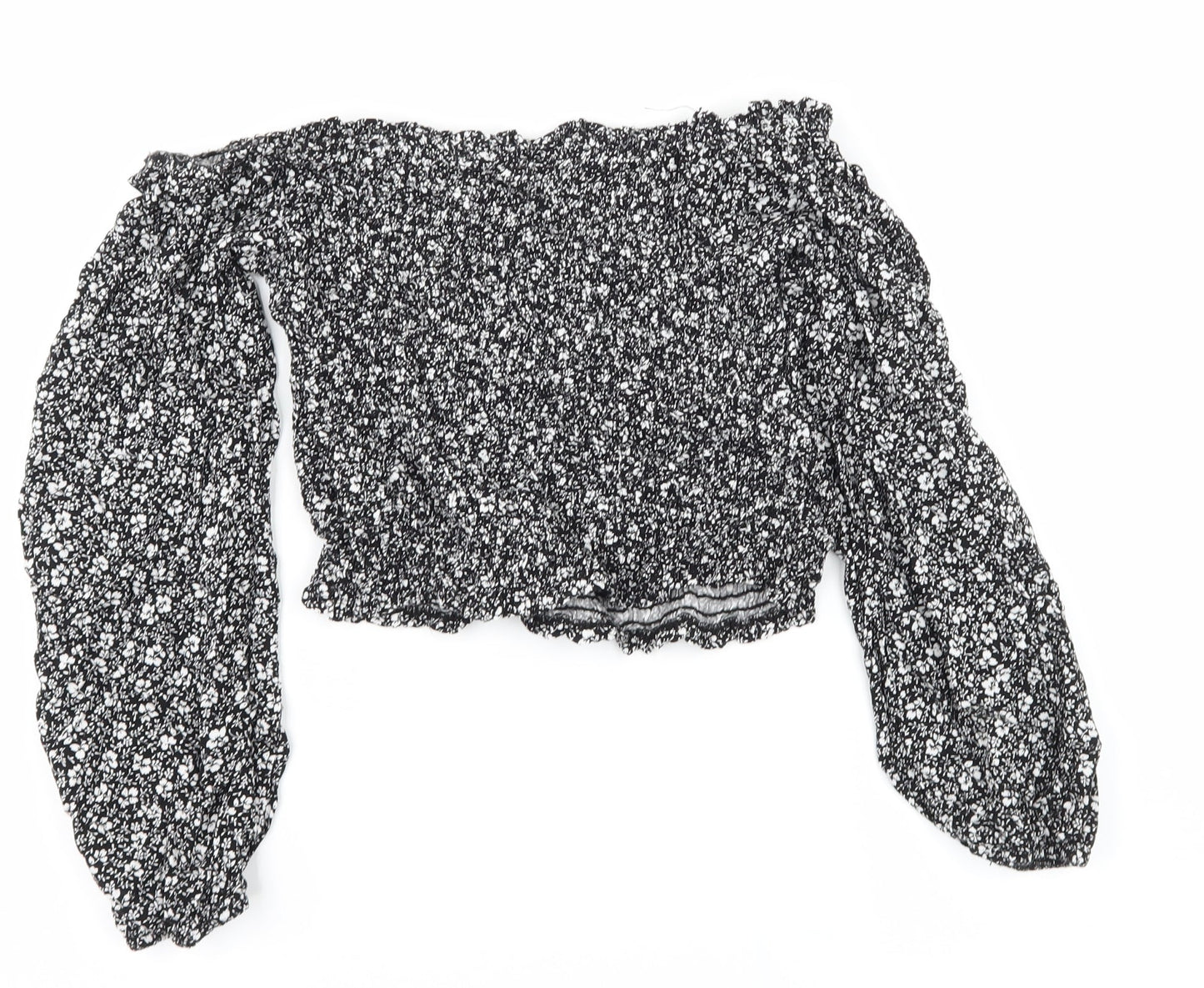 Womens UK Size 8 New Look Black Basic Blouse