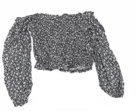 Womens UK Size 8 New Look Black Basic Blouse