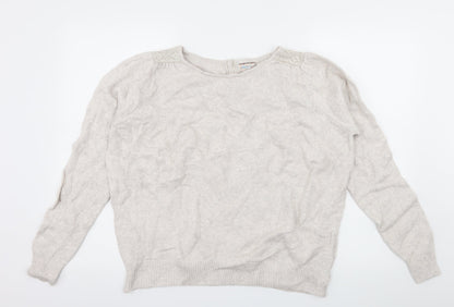 Marks and Spencer Womens Ivory  Knit Pullover Jumper Size 16  - Crochet detail