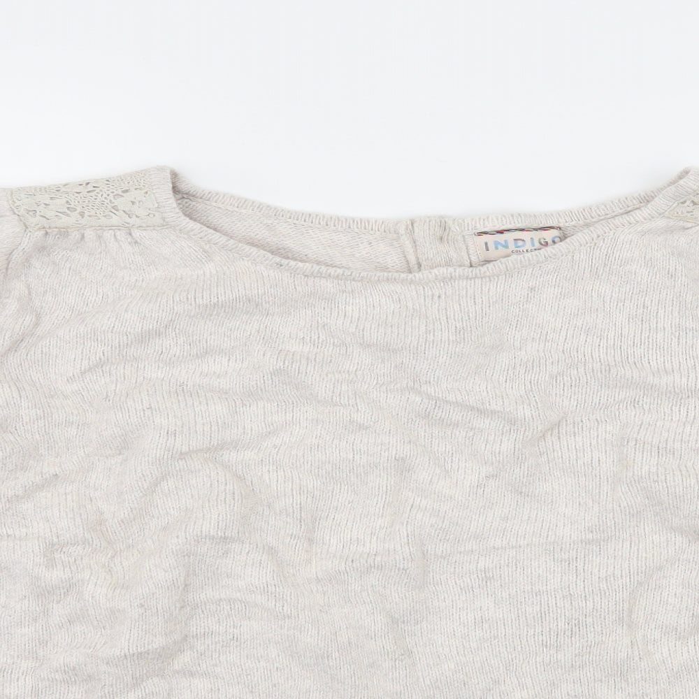 Marks and Spencer Womens Ivory  Knit Pullover Jumper Size 16  - Crochet detail