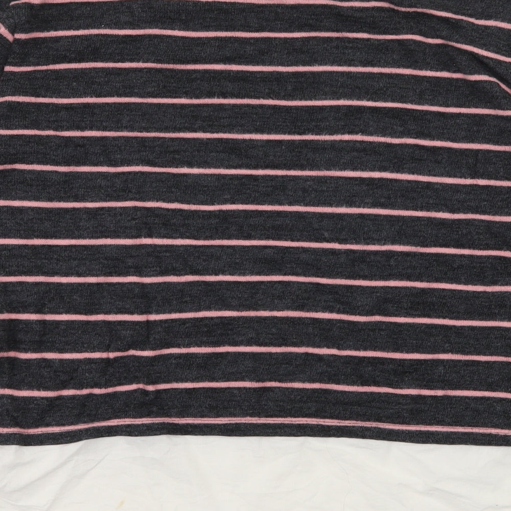 Here + There Girls Green Striped Knit Pullover Jumper Size 13-14 Years