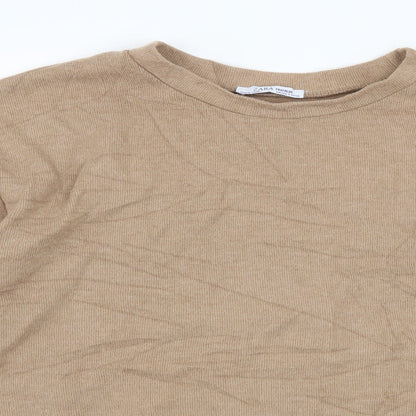 Zara Womens Brown  Jersey Pullover Sweatshirt Size S